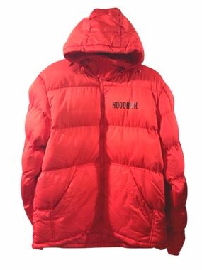 Hoodrich Red Puffer Hooded Jacket Size Men’s Large (NWT)